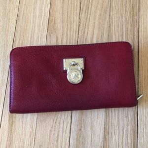 Michael Kors red leather wallet